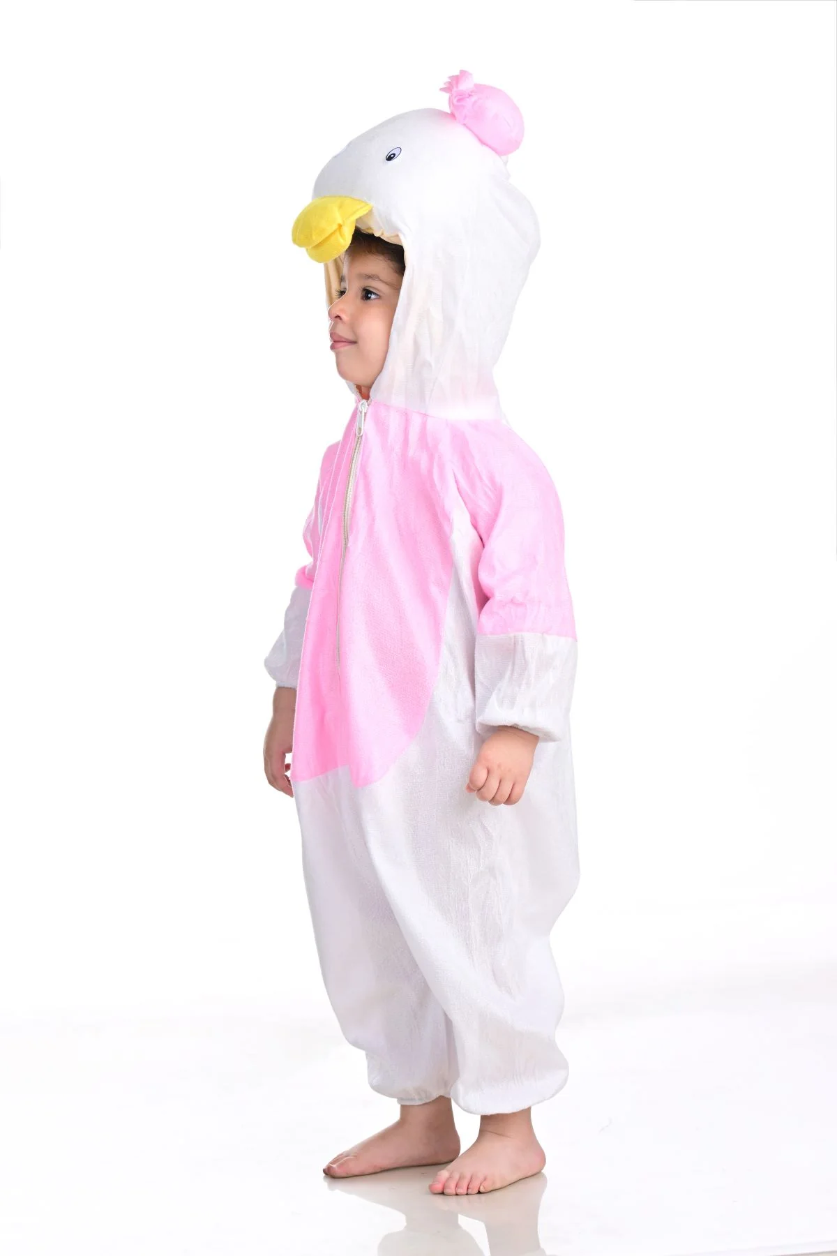 Miss Stylish Duck Cartoon Kids Fancy Dress Costume | Pink & White - Image 4