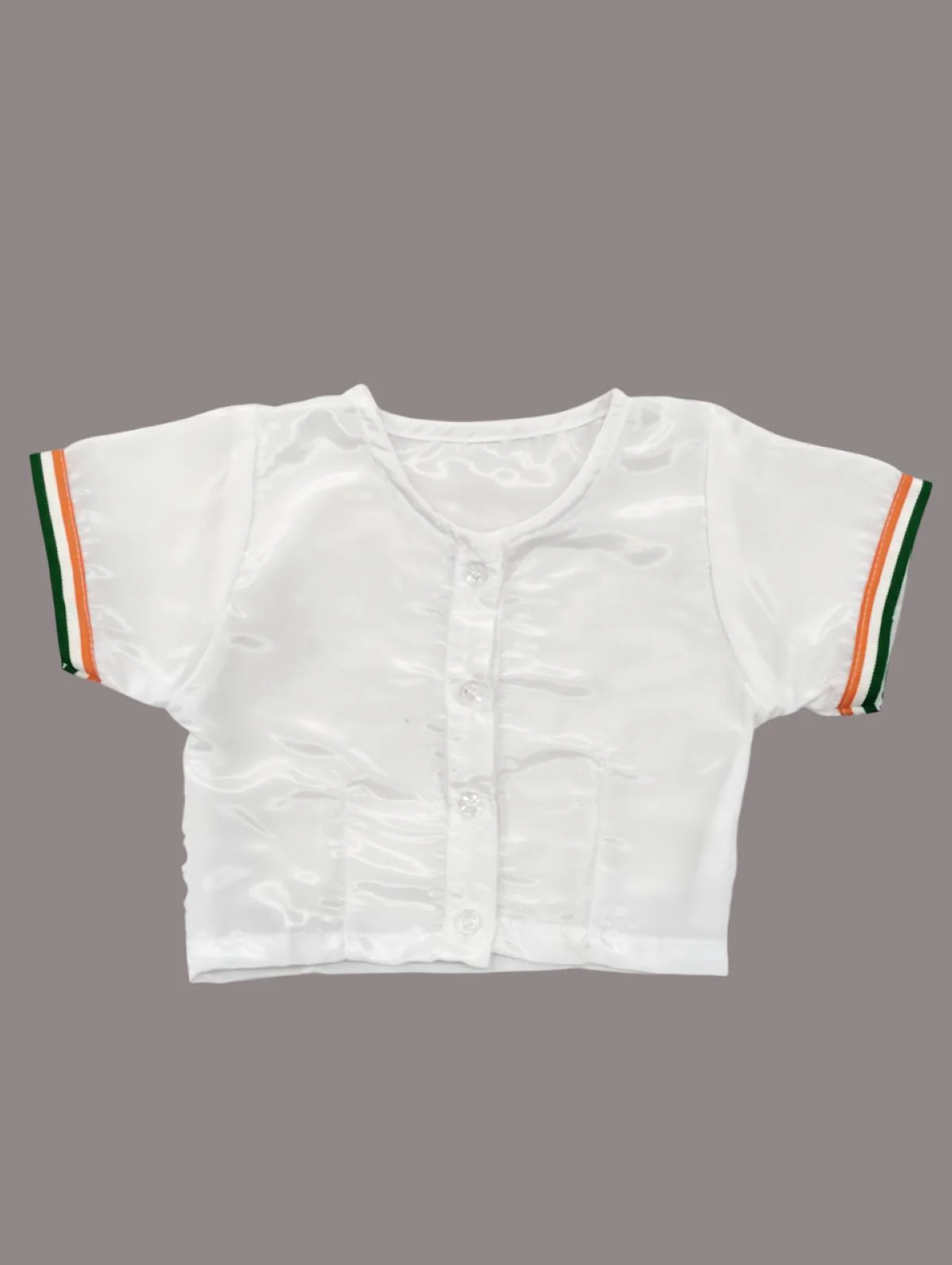 Mother India Bharat Mata Saree for Patriotic Independence Day Kids Fancy Dress Costume 6 Pc Set - Image 7