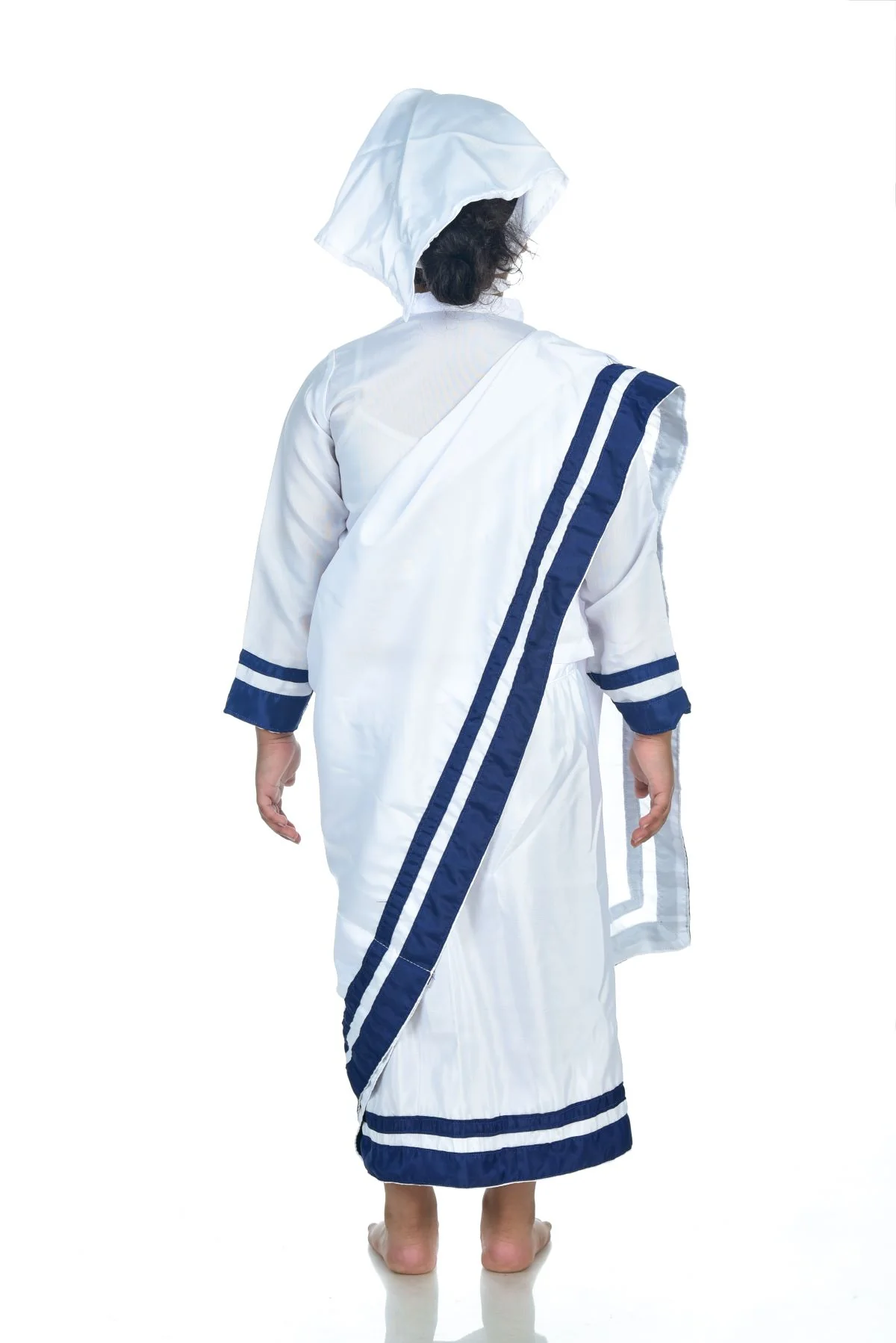 Mother Teresa Dress with Scarf Kids Fancy Dress Costume - Image 3