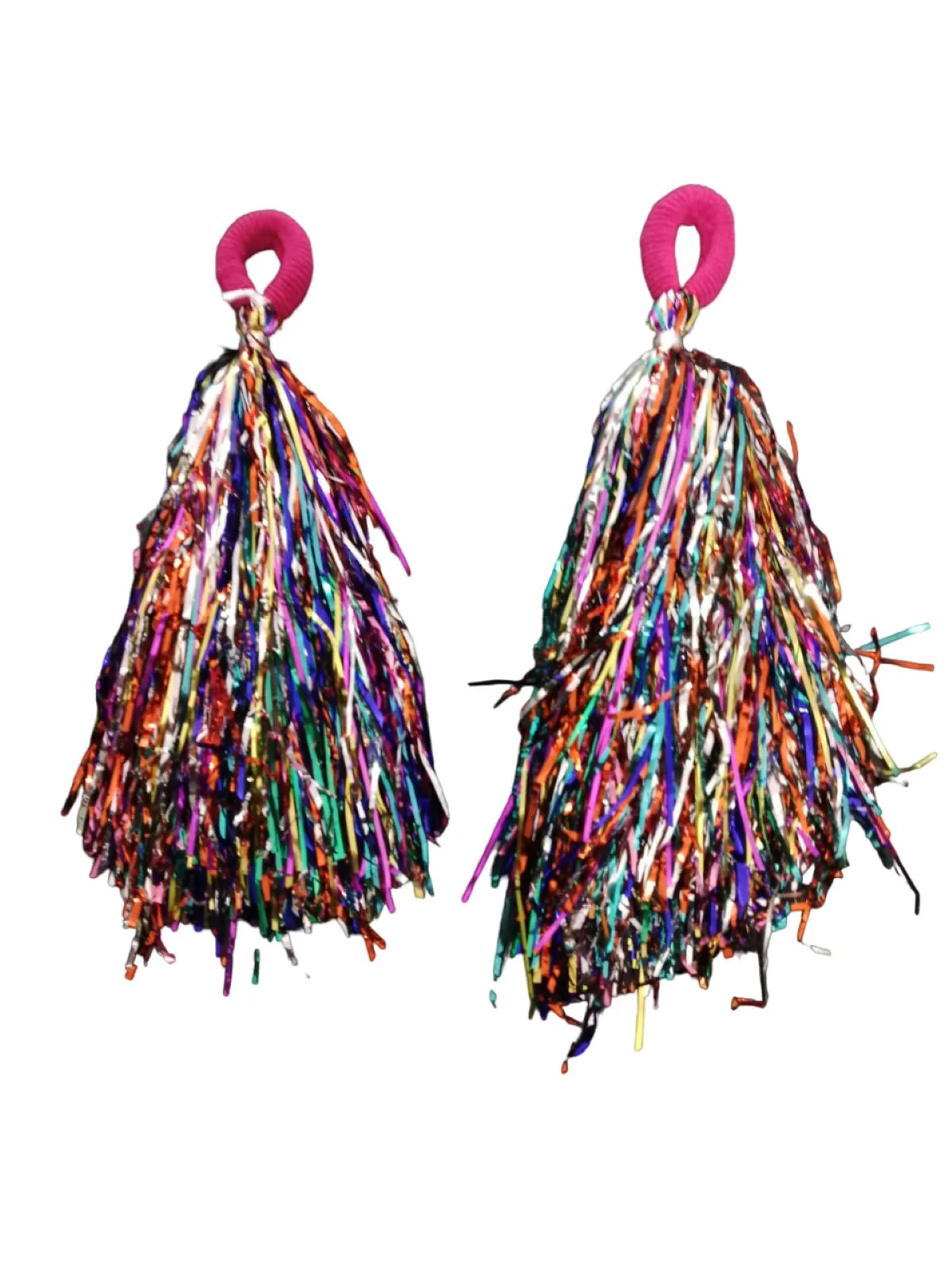 Multi color Pom Poms Cheerleader Dance Kids & Adults Costume Accessory - Image 2
