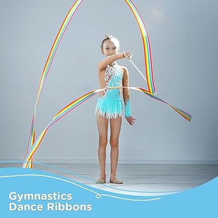Multicolor Wave Ribbon Wand Gymnastic Dance Kids & Adults Fancy Dress Costume Accessories - Image 3