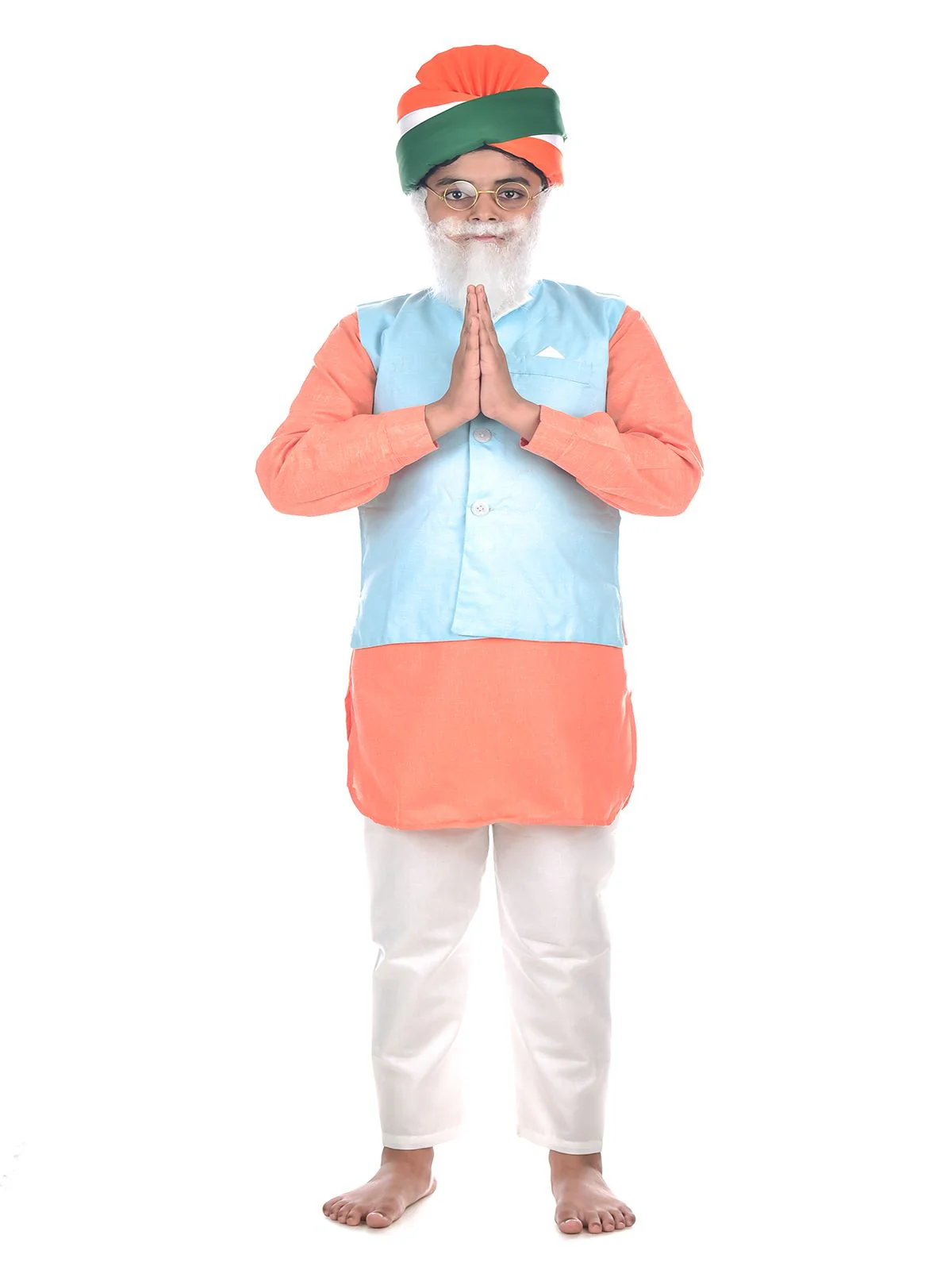 Narendra Modi PM with Tricolor Pagri India Independence Day Kids Fancy Dress Costume - Image 2
