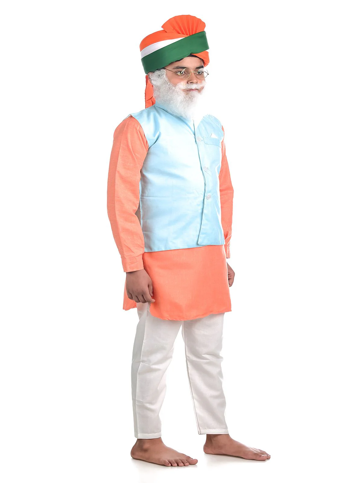 Narendra Modi PM with Tricolor Pagri India Independence Day Kids Fancy Dress Costume - Image 3