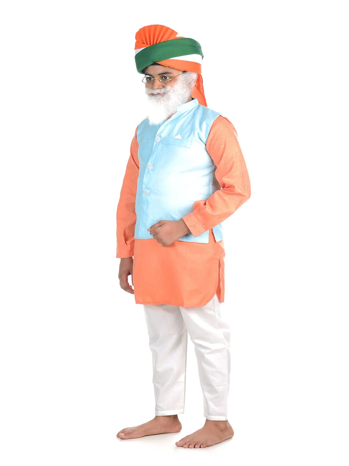Narendra Modi PM with Tricolor Pagri India Independence Day Kids Fancy Dress Costume - Image 6