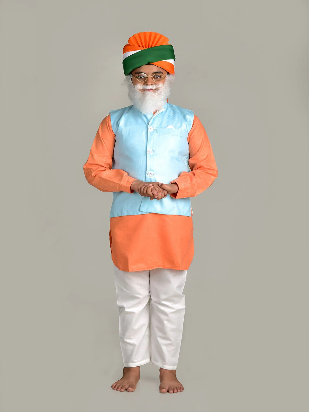 Narendra Modi PM with Tricolor Pagri India Independence Day Kids Fancy Dress Costume - Image 7