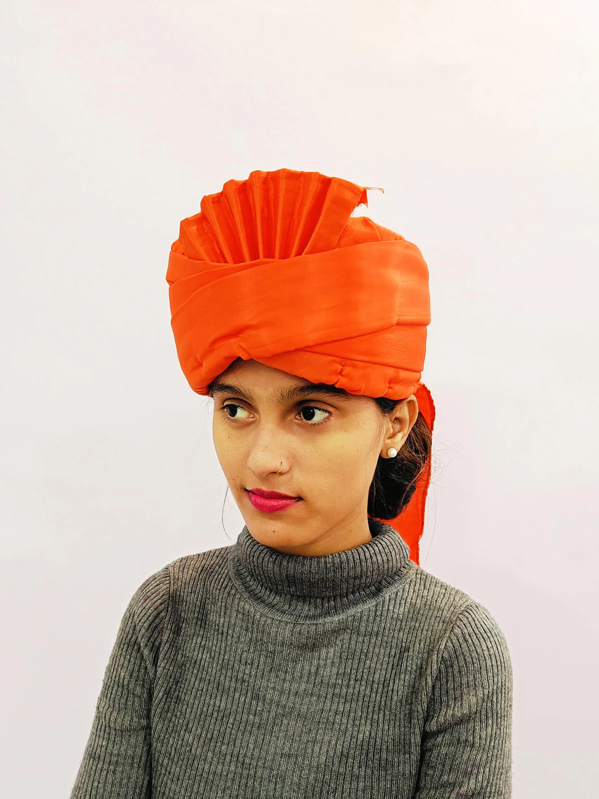 Orange Traditional Pagdi Turban for Barati & Function Kids Fancy Dress Accessory - Image 7