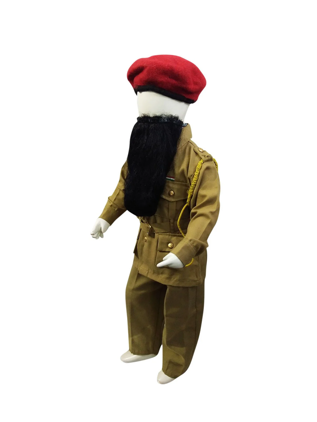 Pakistani Police Lookalike Kids Fancy Dress Costume With Beard - Image 4