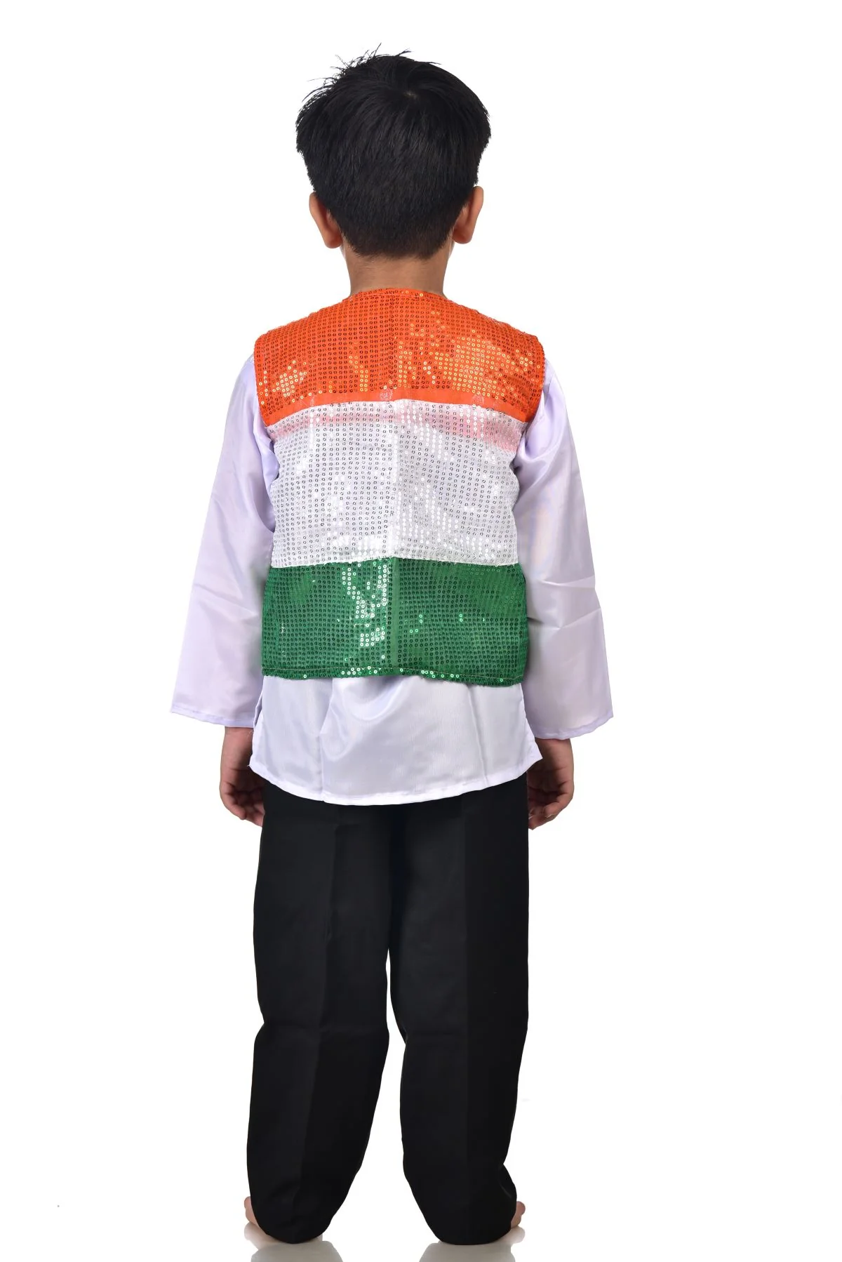 Patriotic Dance Tricolour Jacket Black Trousers for Boys Kids and Adult Fancy Dress Costume - Image 3