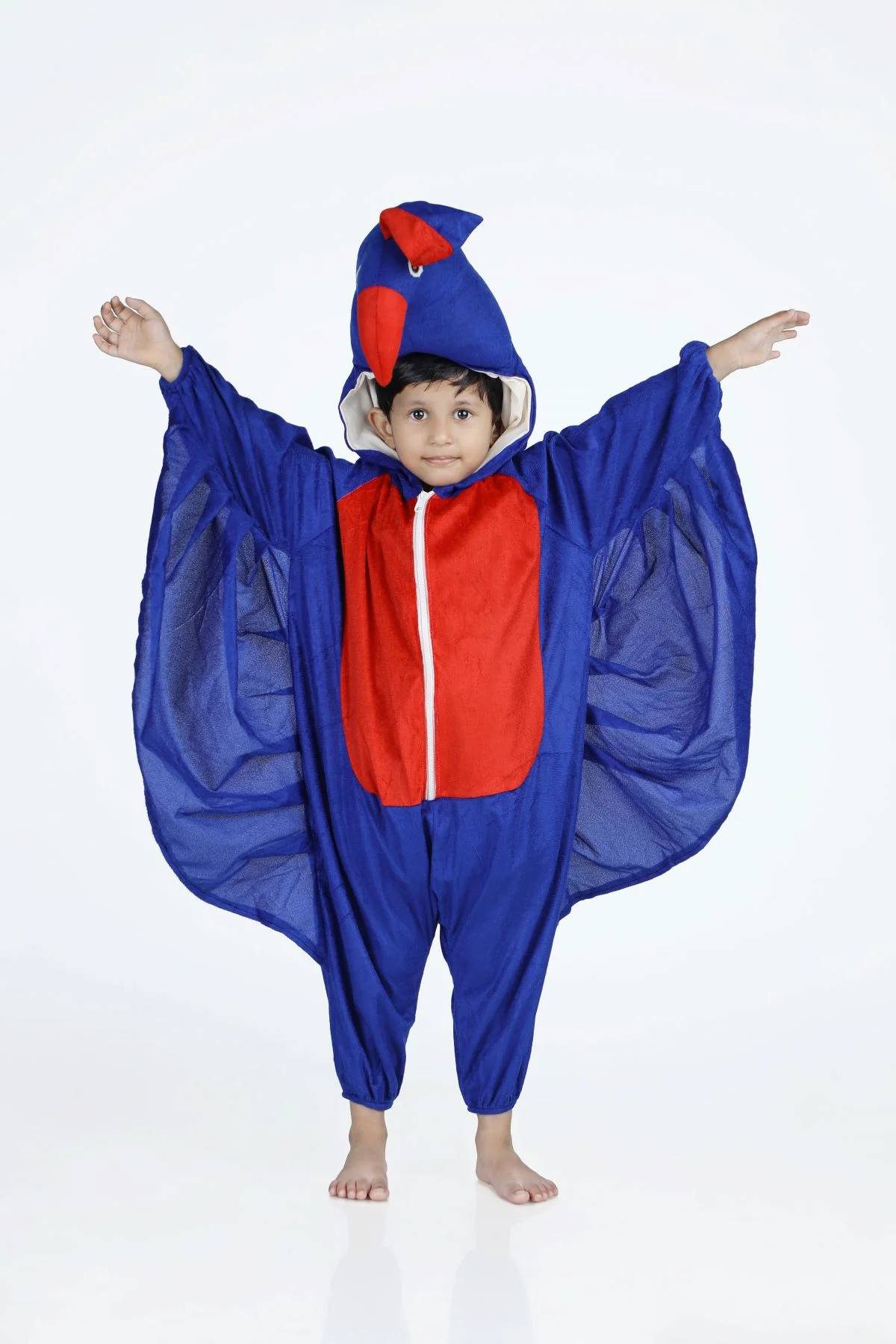 Peacock Blue Jumpsuit Indian National Bird Kids Fancy Dress Costume