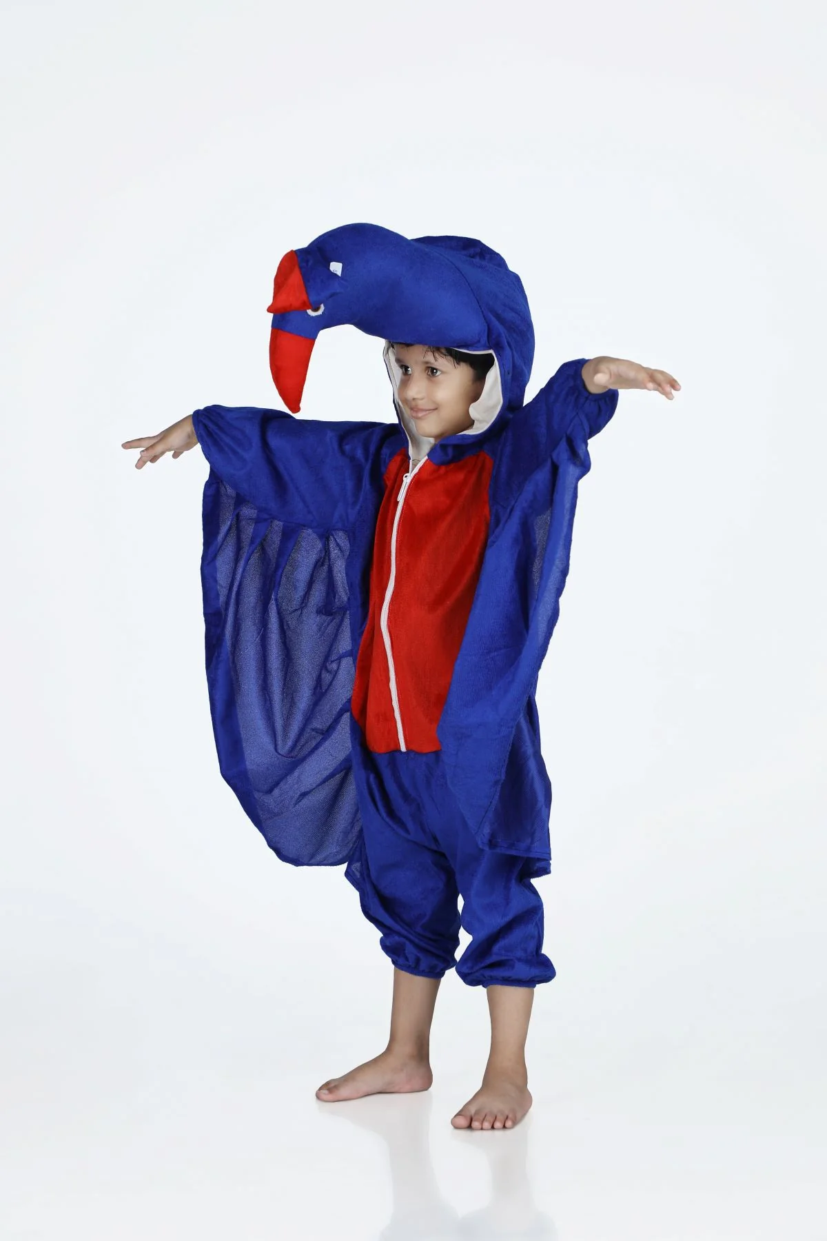 Peacock Blue Jumpsuit Indian National Bird Kids Fancy Dress Costume - Image 6