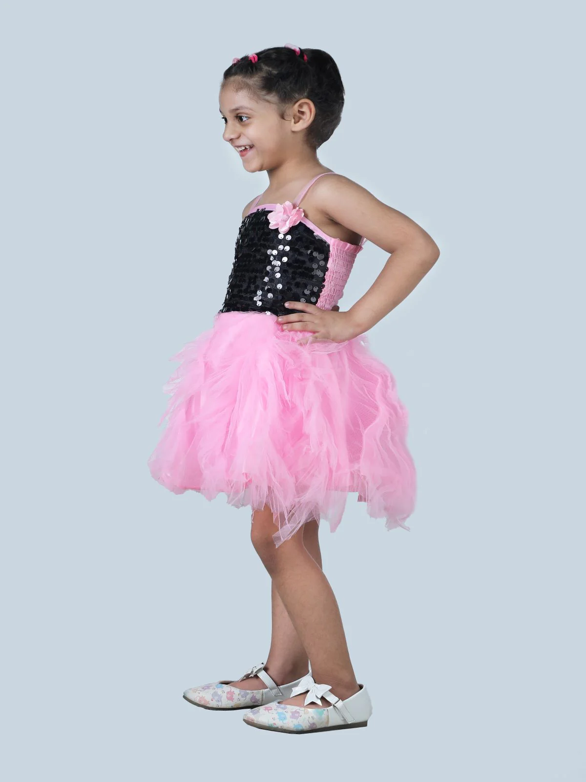 Pink & Black Frock Annual Day Dance Girls Fancy Dress Costume - Premium - Image 5