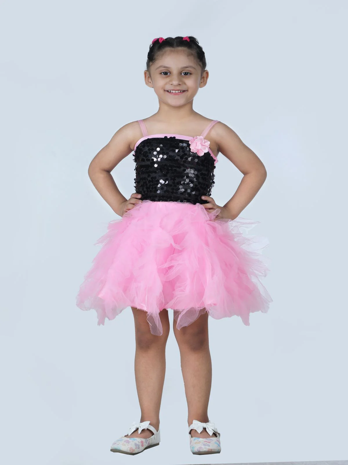 Pink & Black Frock Annual Day Dance Girls Fancy Dress Costume - Premium - Image 6