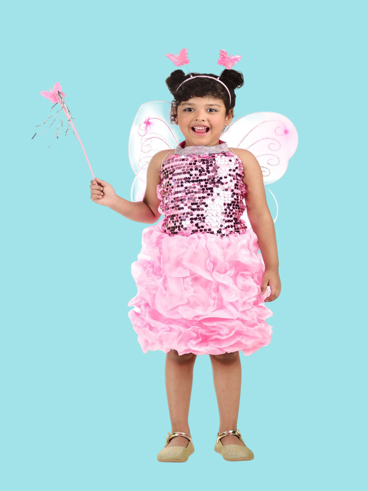 Pink Butterfly Insect Kids Fancy Dress Costume for Girls - Imported - Image 4