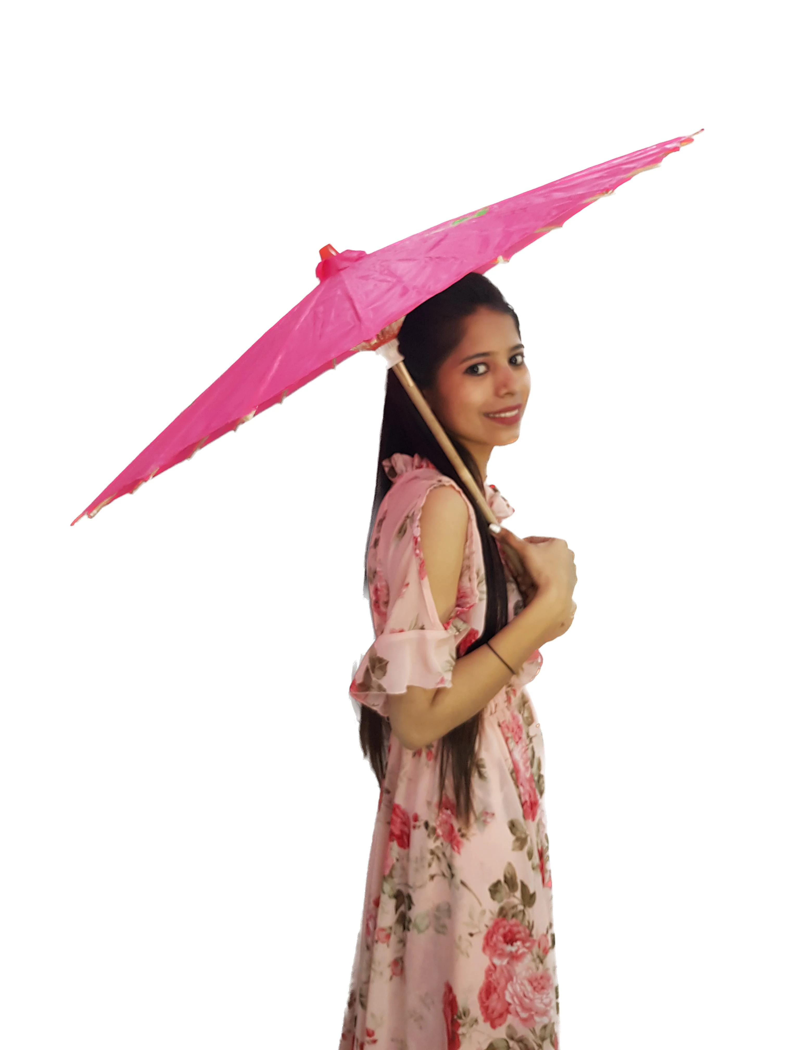 Pink Umbrella Japanese Kimono Dance Kids & Adults Costume Accessory - Image 2