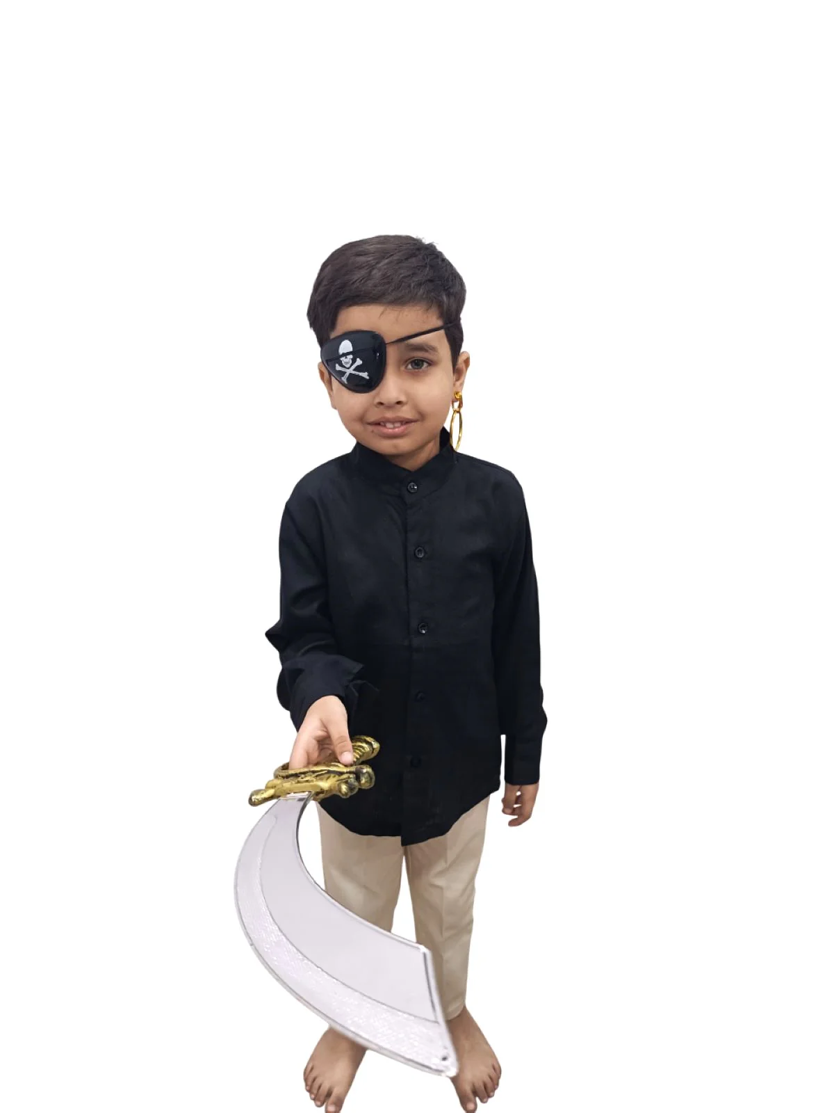 Pirate Cutlass Sword Eye Patch Earring Set Kids and Adults Fancy Dress Costume Accessory for Halloween - Image 5