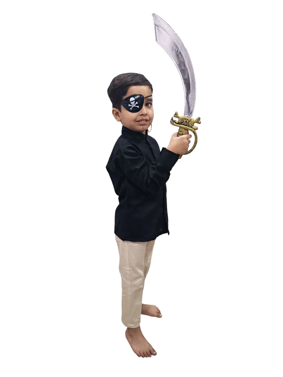 Pirate Cutlass Sword Eye Patch Earring Set Kids and Adults Fancy Dress Costume Accessory for Halloween - Image 6