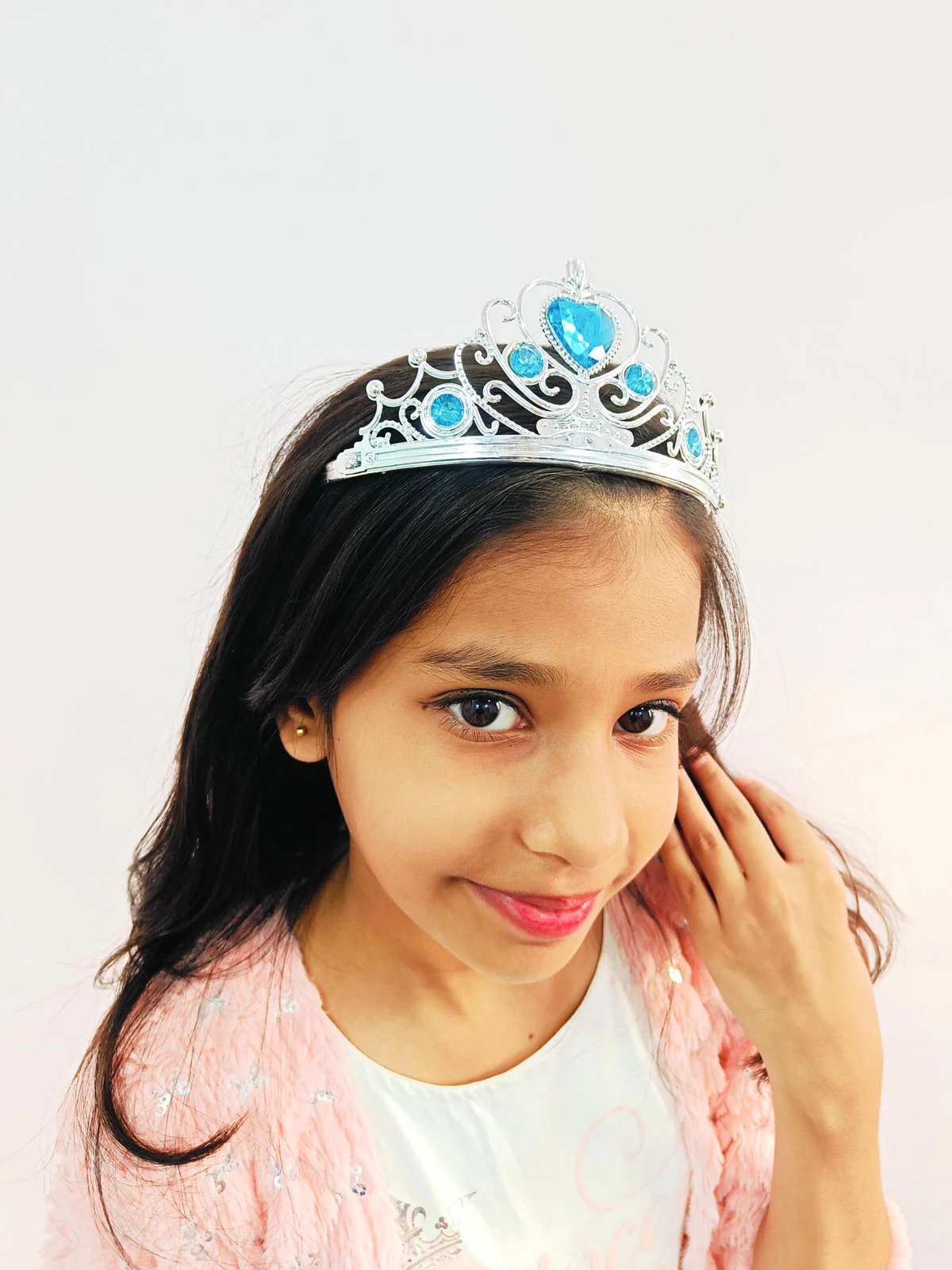Royal Silver Princess Tiara Crown HeadBand Fancy Dress Costume Accessory for Girls - Image 6