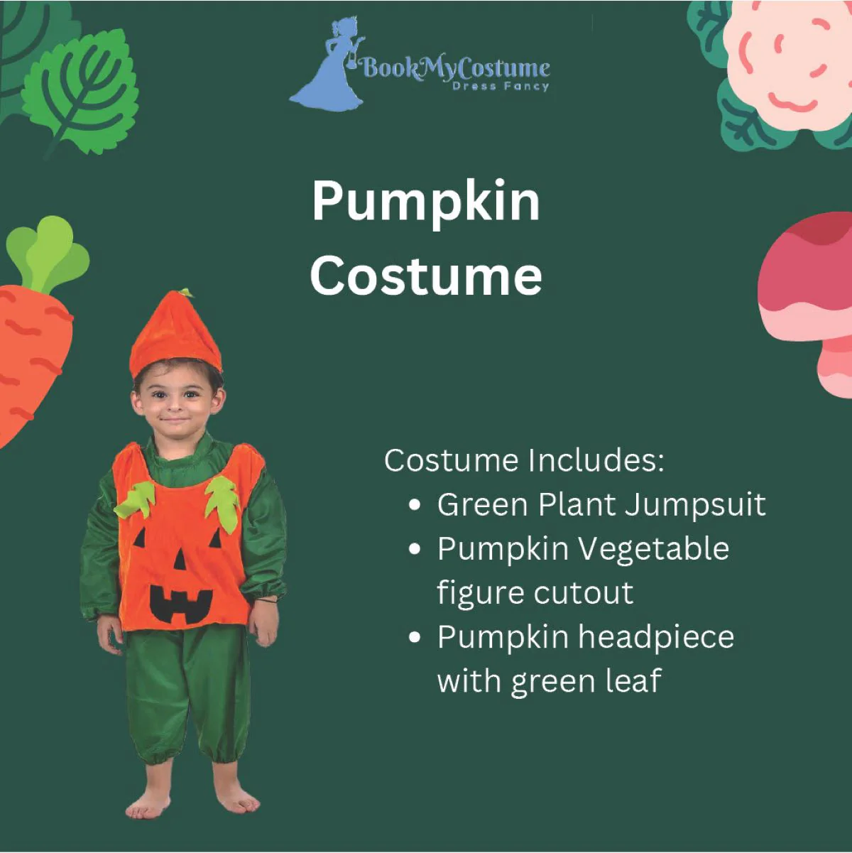 Pumpkin Vegetable Kids Fancy Dress Costume - Image 3