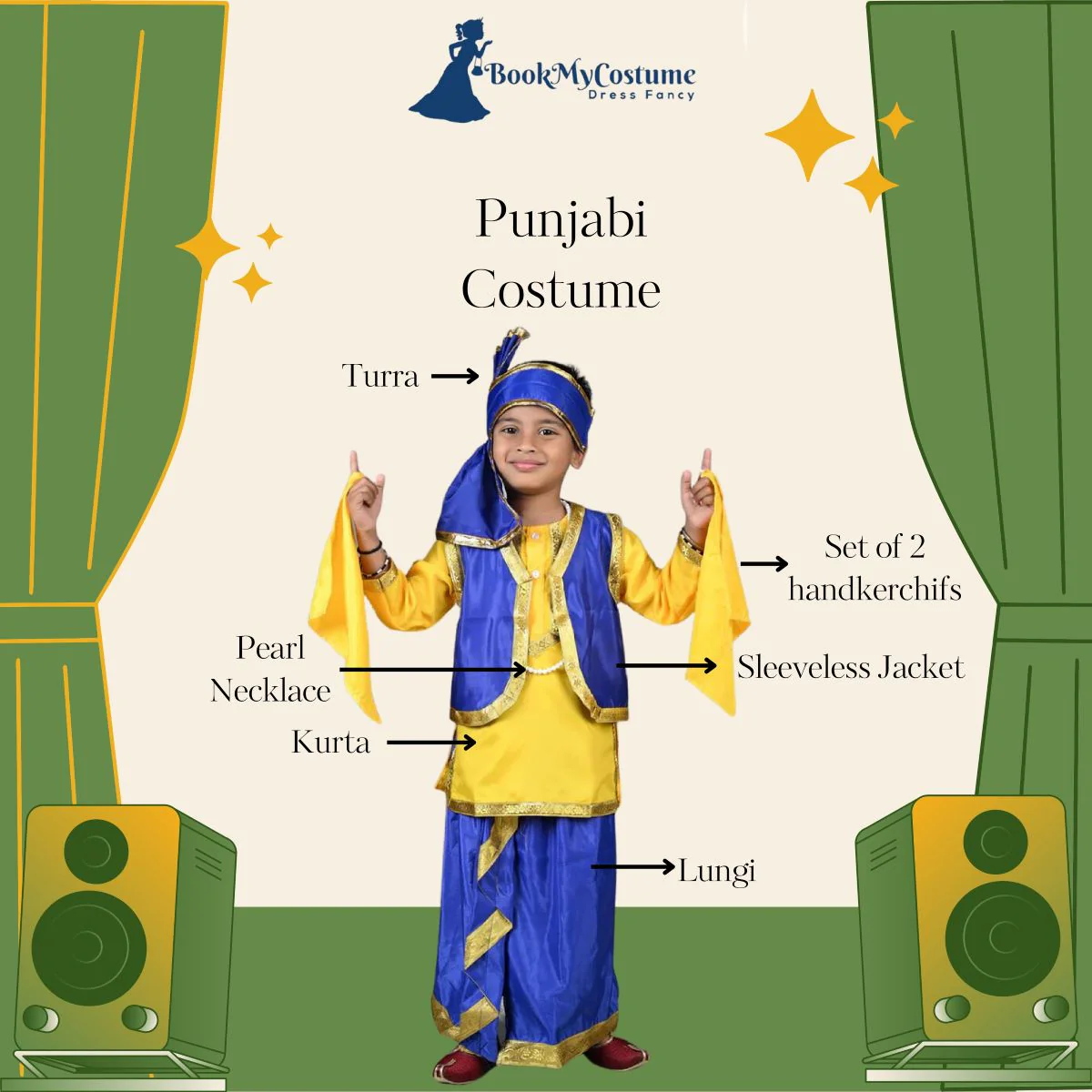 Punjabi Folk Dance Costume Bhangra for Boys and Men - Image 6