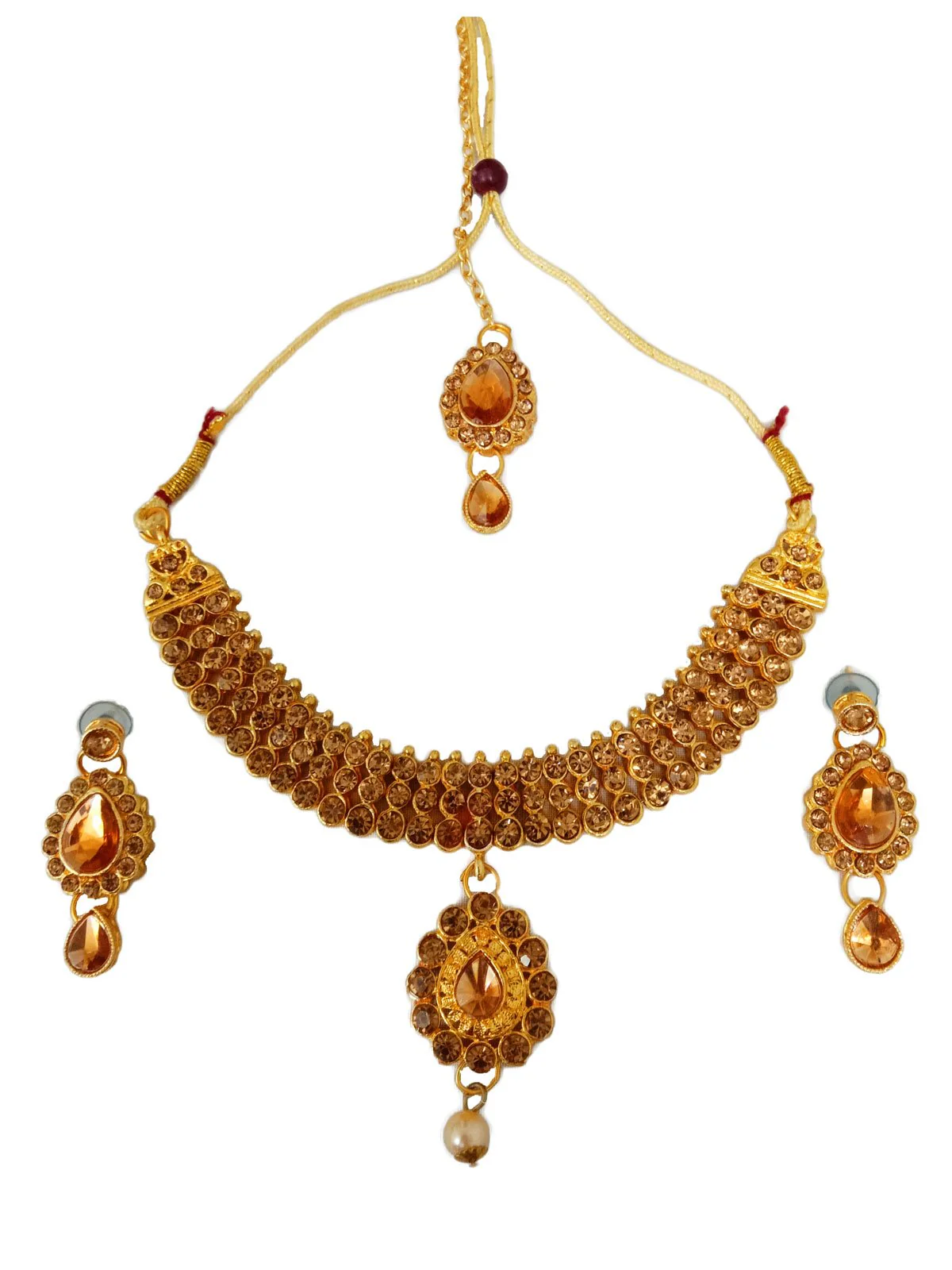 Punjabi Folk Dance Costume Giddha for Girls and Females | Pink & Golden | With Jewellery - Image 8