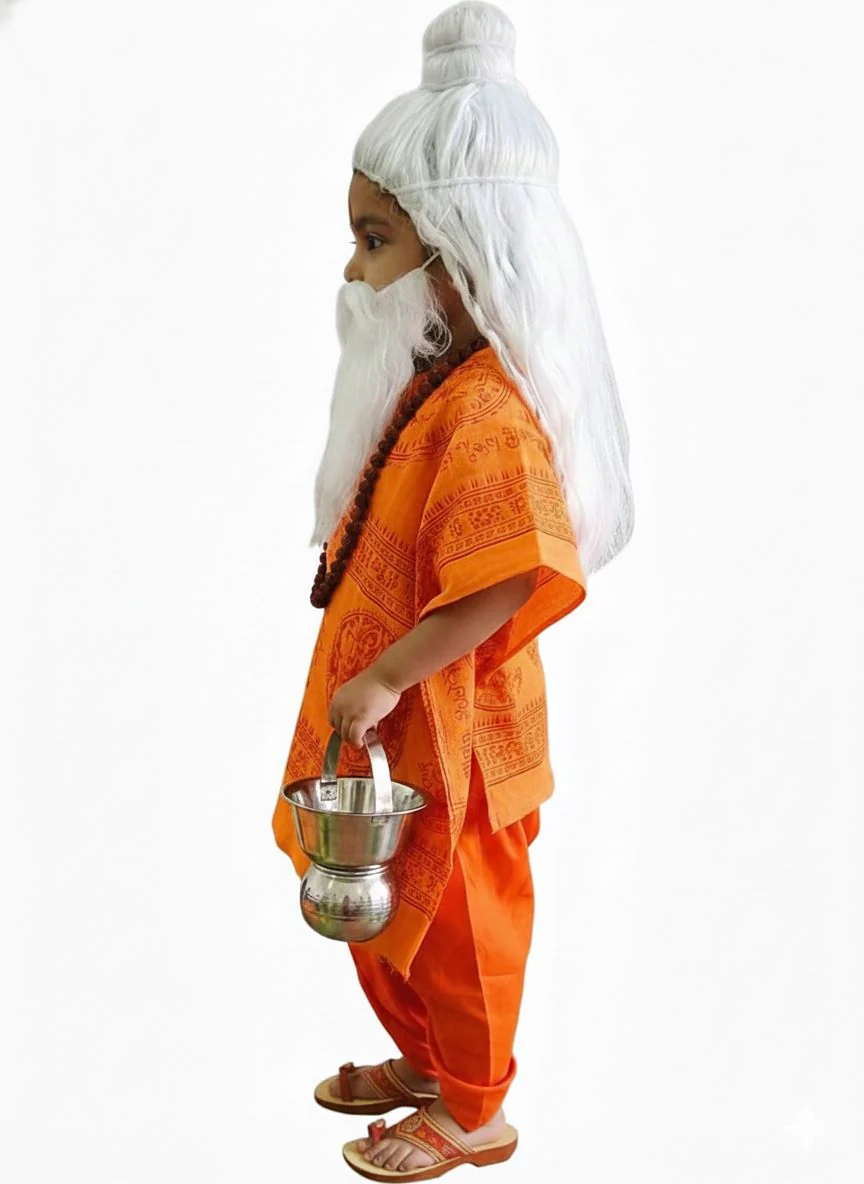 Raavana Sita Haran Sadhu Vesh | Guru Vashistha | Shukracharya Ramayan Fancy Dress Costume for Kids | Ramleela Mythological Dress for Boys | Ramleela Costume for Kids - Image 4