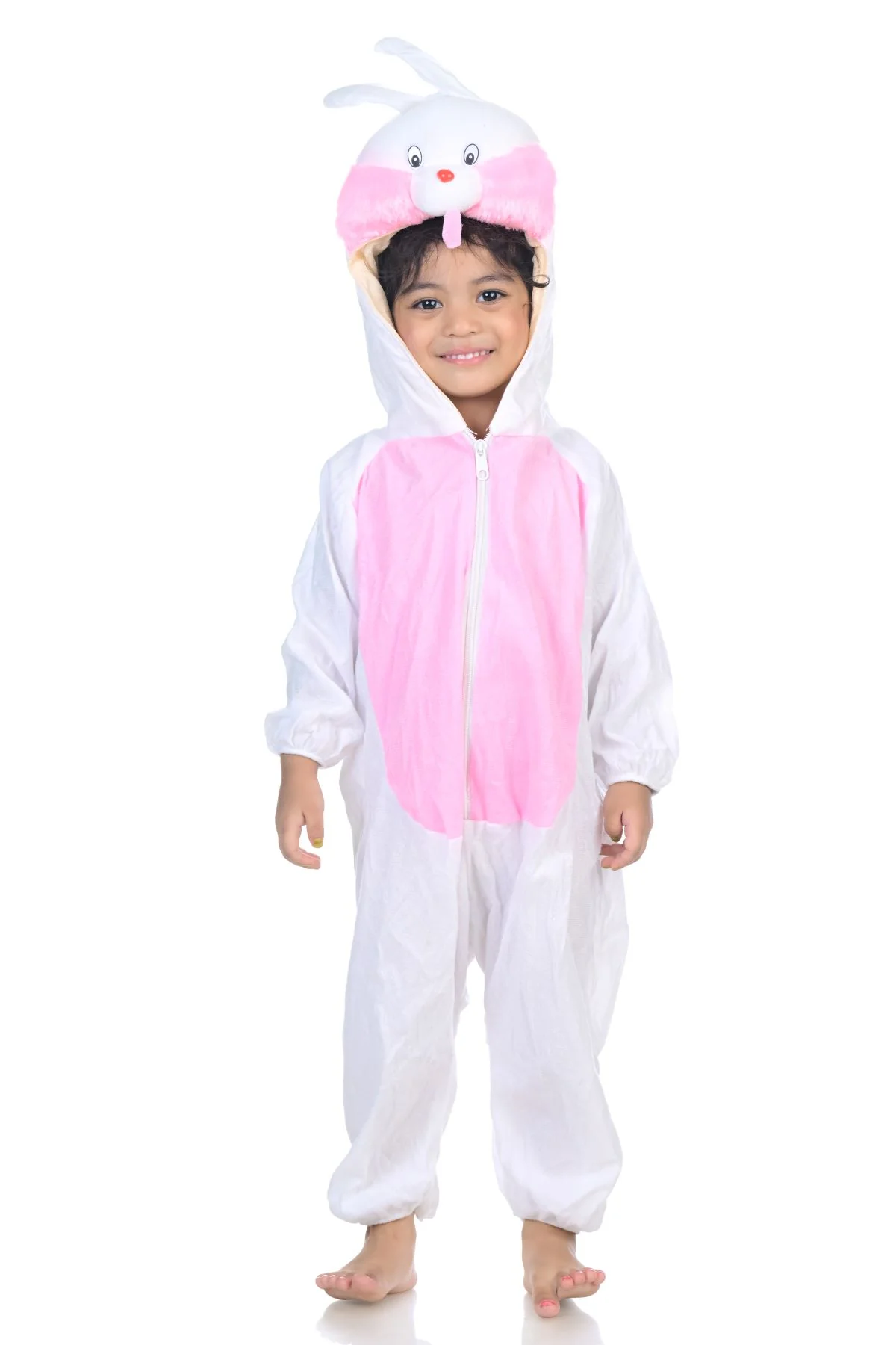White & Pink Rabbit Bunny Cute Animal Costume | For Kids Fancy Dress Costume