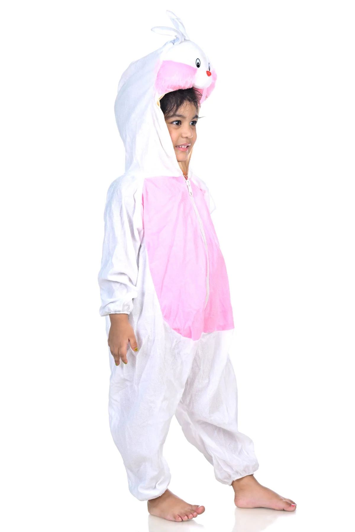 White & Pink Rabbit Bunny Cute Animal Costume | For Kids Fancy Dress Costume - Image 2