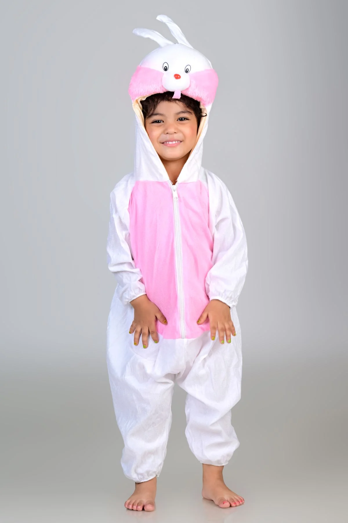 White & Pink Rabbit Bunny Cute Animal Costume | For Kids Fancy Dress Costume - Image 5