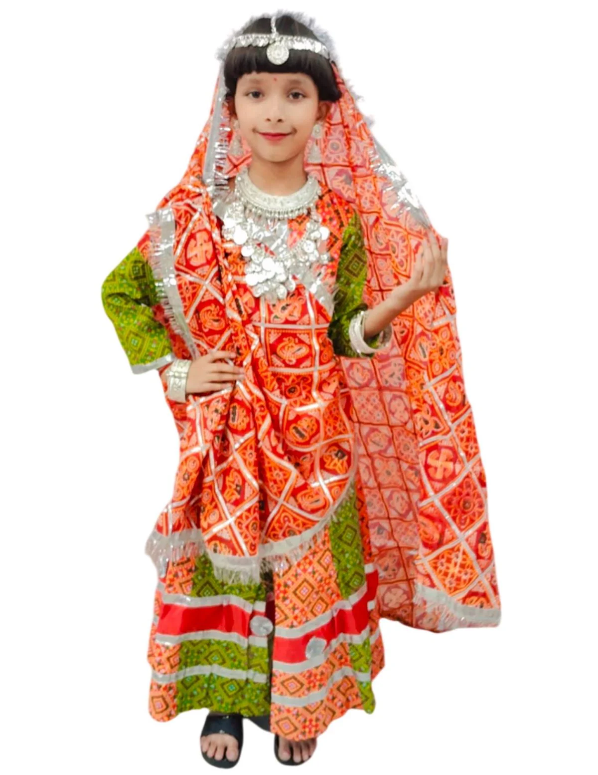 Rajasthani Girl With Traditional Jewellery Indian State Fancy Dress Costume For Girls And Females