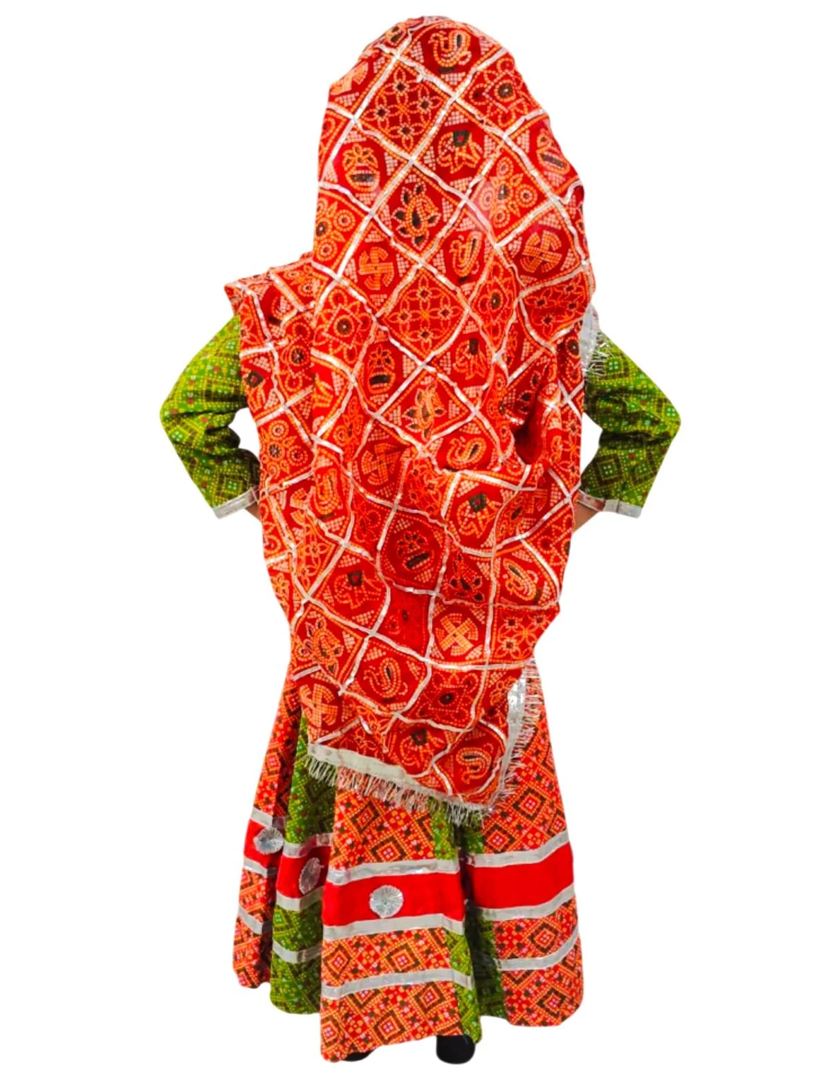 Rajasthani Girl With Traditional Jewellery Indian State Fancy Dress Costume For Girls And Females - Image 9