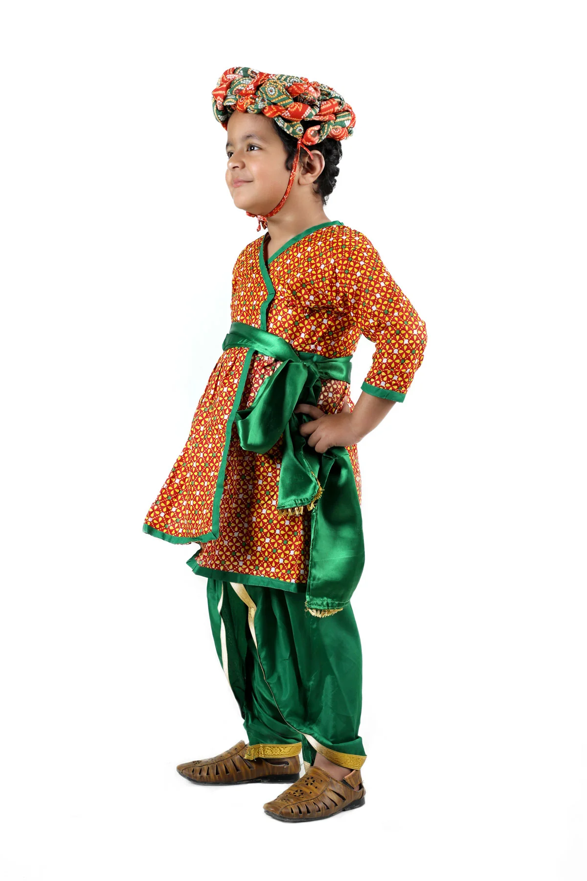 Rajasthani Indian State Fancy Dress Costume for Boys and Men | With Pagdi - Image 5