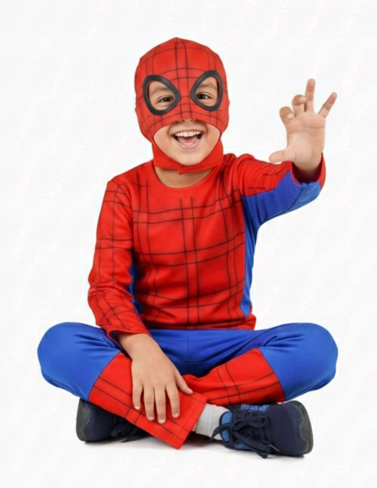 Red Blue Superhero Kids Fancy Dress Costume - Premium - Image 3