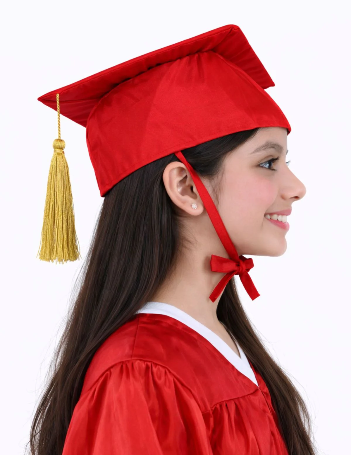 Red Graduate Scholar Cap Graduation Day Kids & Adults Fancy Dress Costume Accessory - Image 2