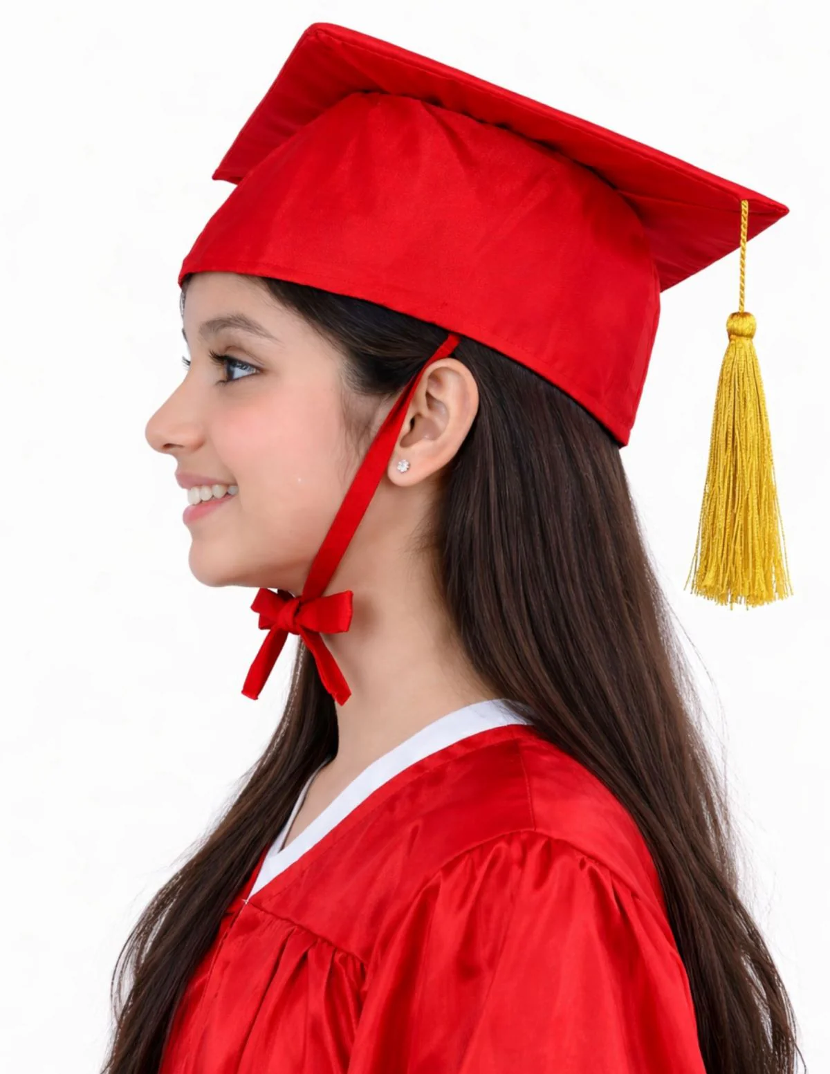 Red Graduate Scholar Cap Graduation Day Kids & Adults Fancy Dress Costume Accessory - Image 4