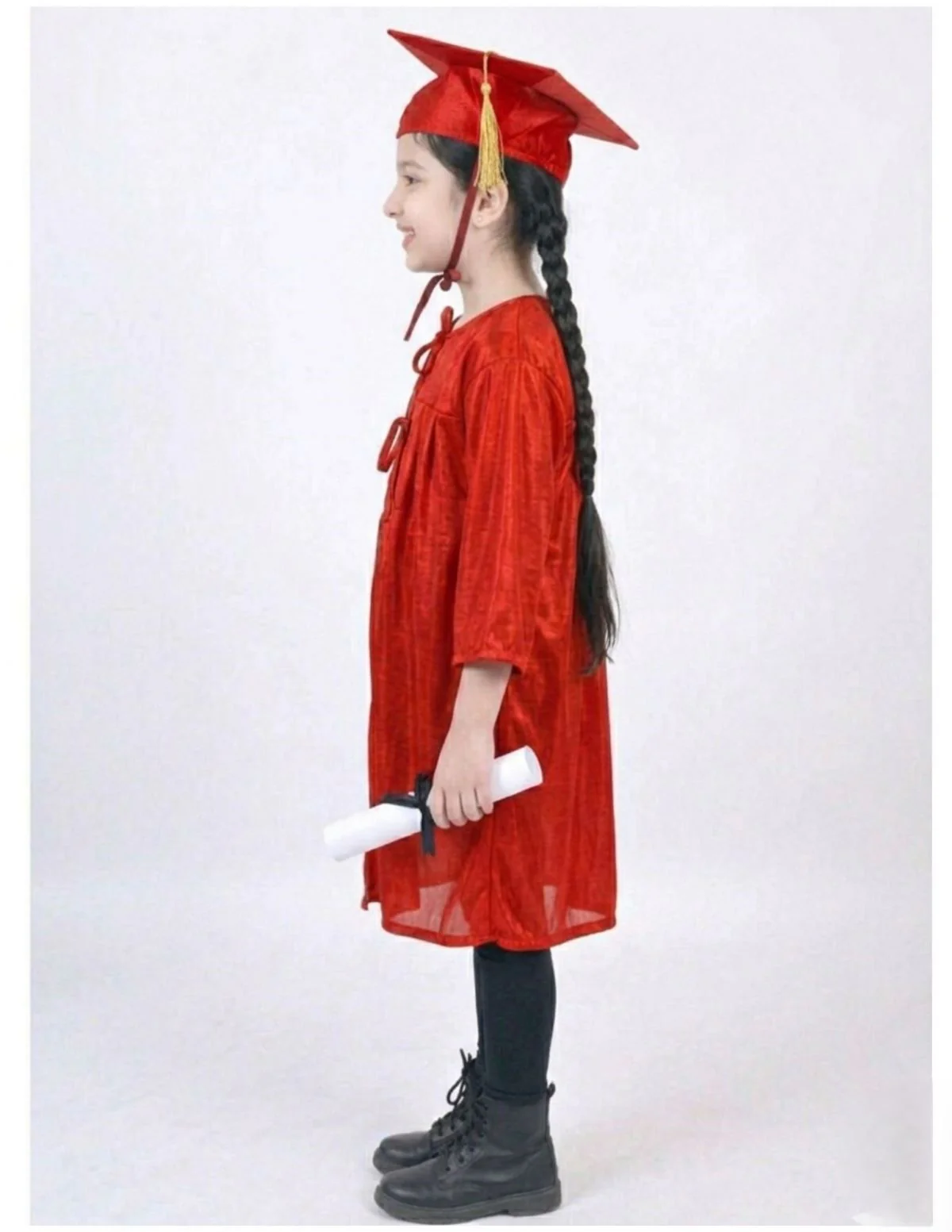 Red Graduate Scholar Graduation Day Gown Kids & Adults Fancy Dress Costume - Image 10