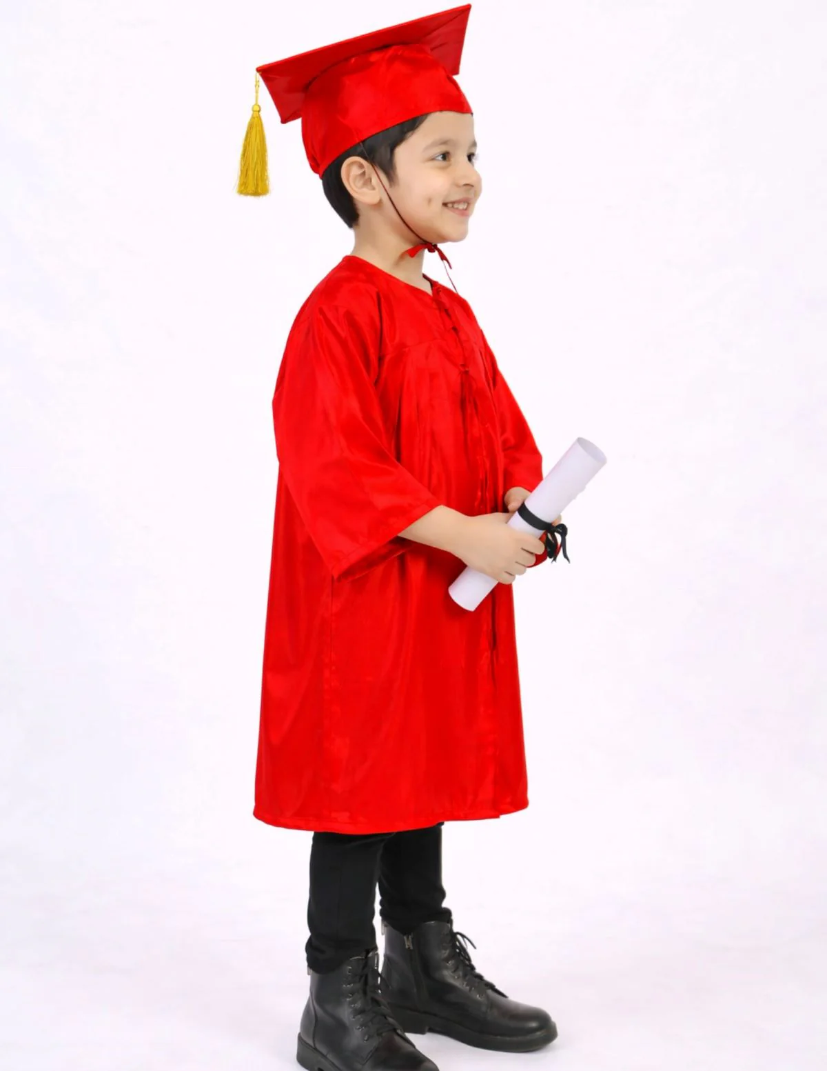 Red Graduate Scholar Graduation Day Gown Kids & Adults Fancy Dress Costume - Image 5