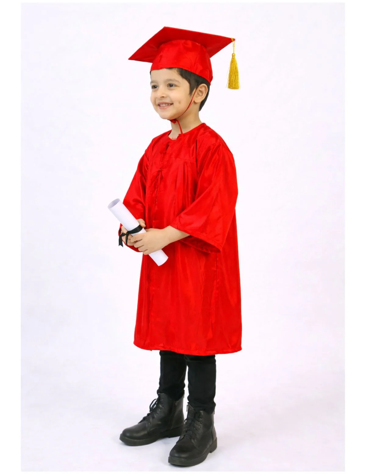 Red Graduate Scholar Graduation Day Gown Kids & Adults Fancy Dress Costume - Image 7