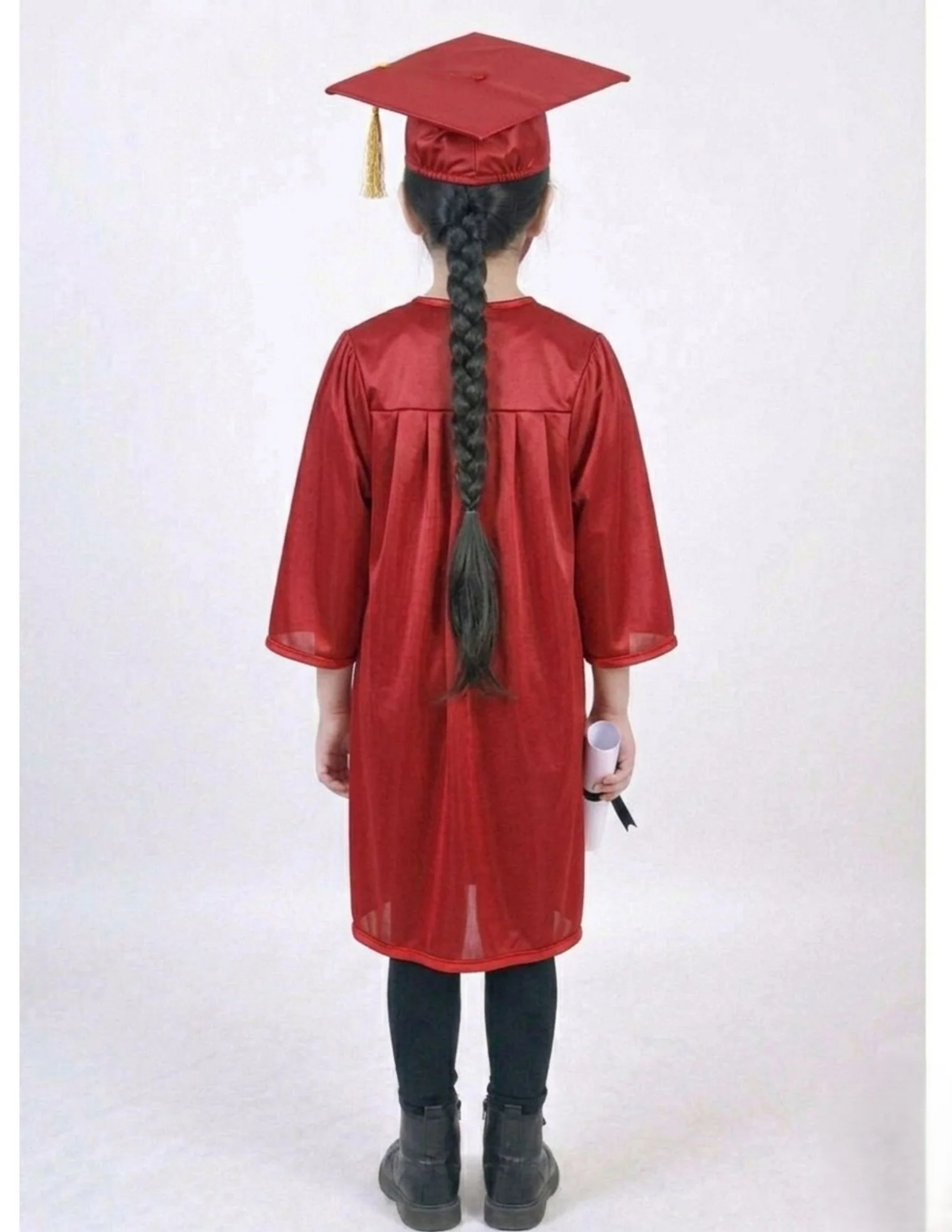 Red Graduate Scholar Graduation Day Gown Kids & Adults Fancy Dress Costume - Image 9