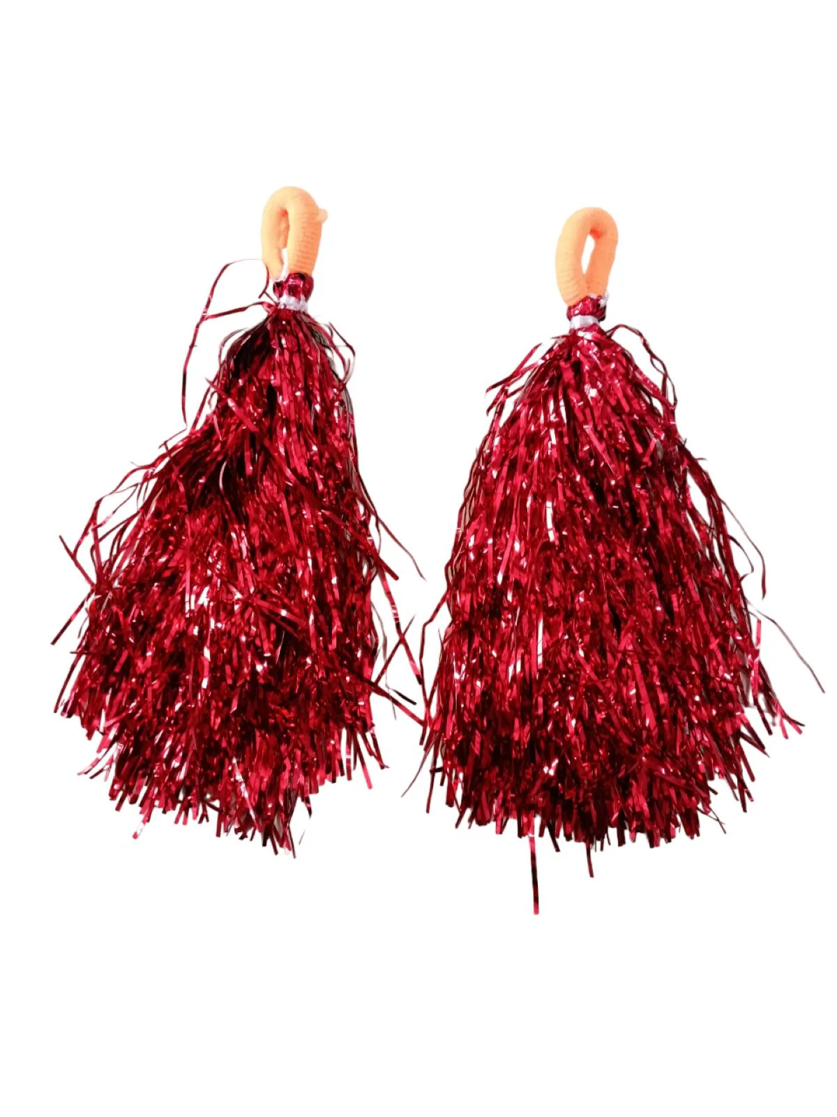 Red Pom Poms Cheerleader Dance Kids & Adults Costume Accessory - Image 2