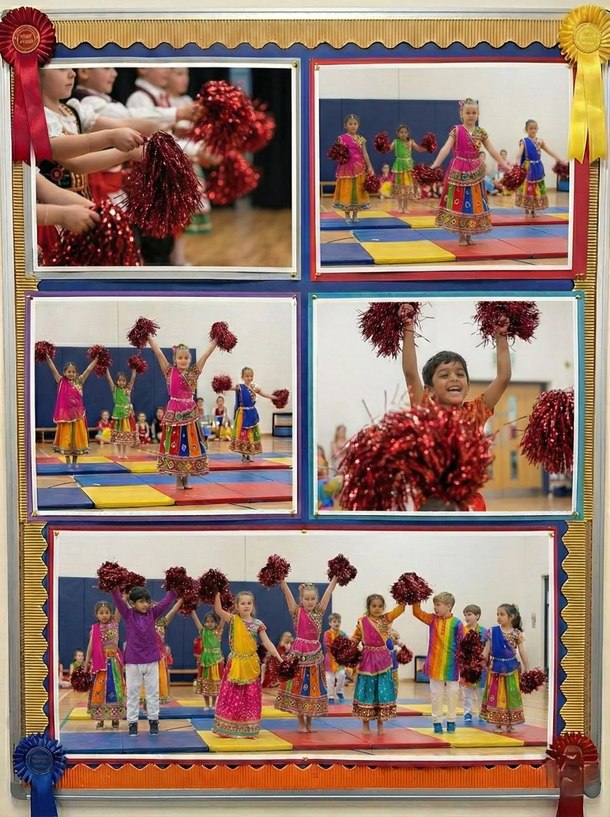 Red Pom Poms Cheerleader Dance Kids & Adults Costume Accessory - Image 5