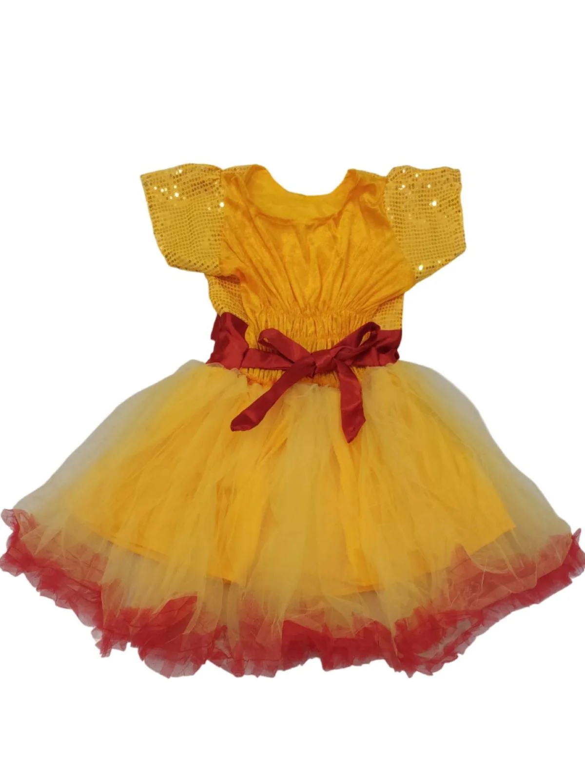 Red & Yellow Fire Western Dance Skirt Girls Fancy Dress Costume - Premium - Image 5