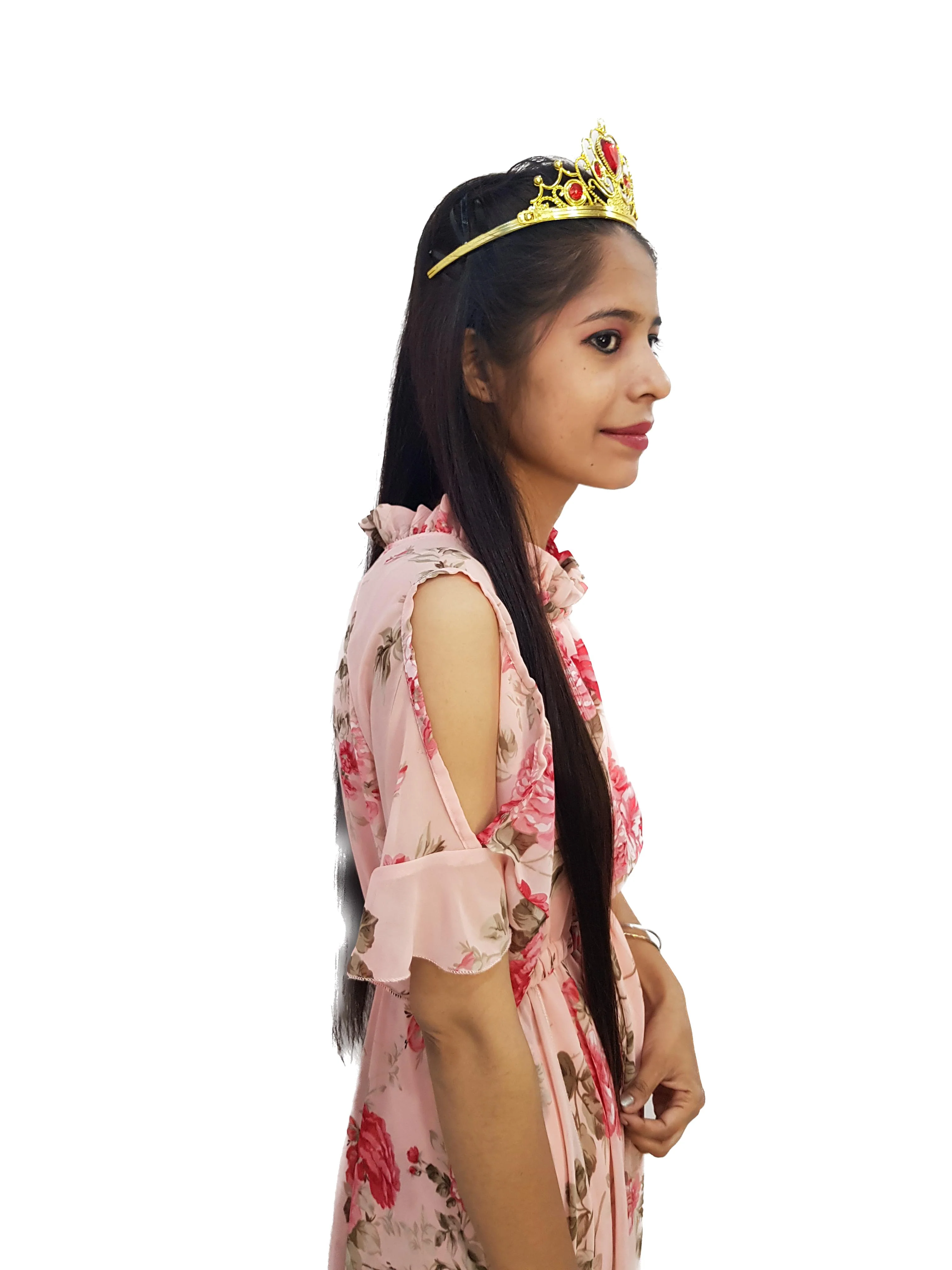 Royal Golden Princess Tiara Crown HeadBand Fancy Dress Costume Accessory for Girls - Image 9