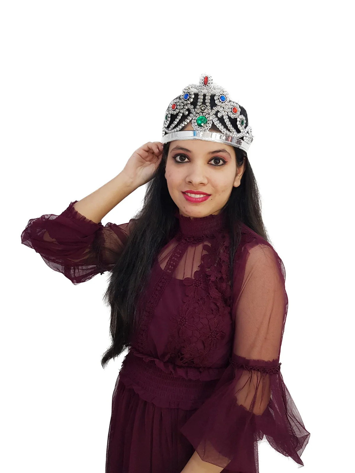 Royal Silver Princess Tiara Crown HeadBand Fancy Dress Costume Accessory for Girls - Image 6