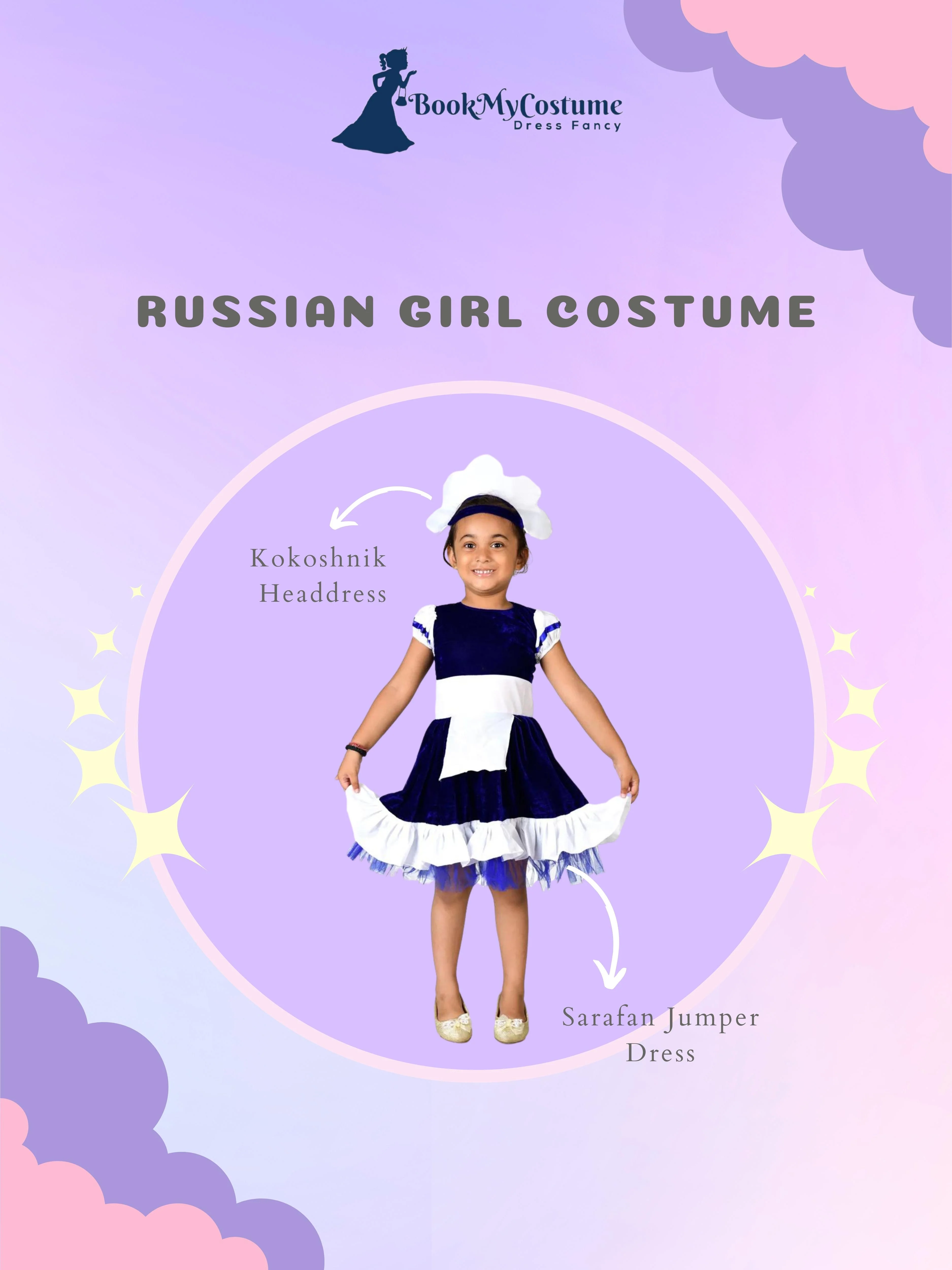 BookMyCosstume Russian Girl Poneva International World Costume for Girl Kids and Adult Fancy Dress Dostume - Image 3