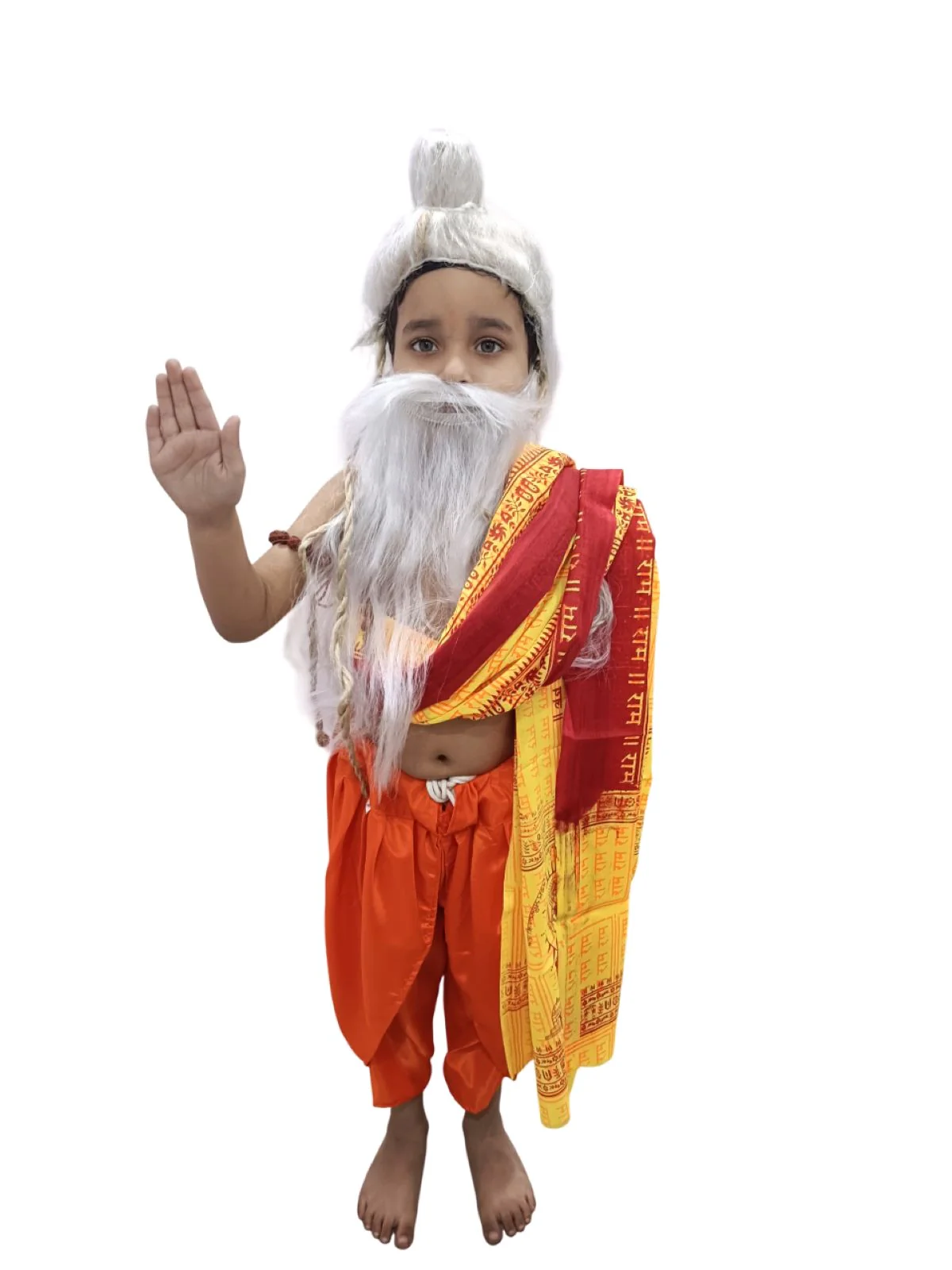 Guru Vishwamitra | Guru Valmiki Fancy Dress Costume for Kids Ramayan | Ramayan Ramleela Mythological Rishi Muni Costume | Ramleela Costume for Kids - Image 4