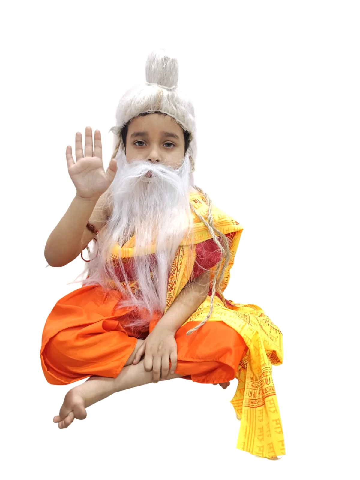 Guru Vishwamitra | Guru Valmiki Fancy Dress Costume for Kids Ramayan | Ramayan Ramleela Mythological Rishi Muni Costume | Ramleela Costume for Kids - Image 5