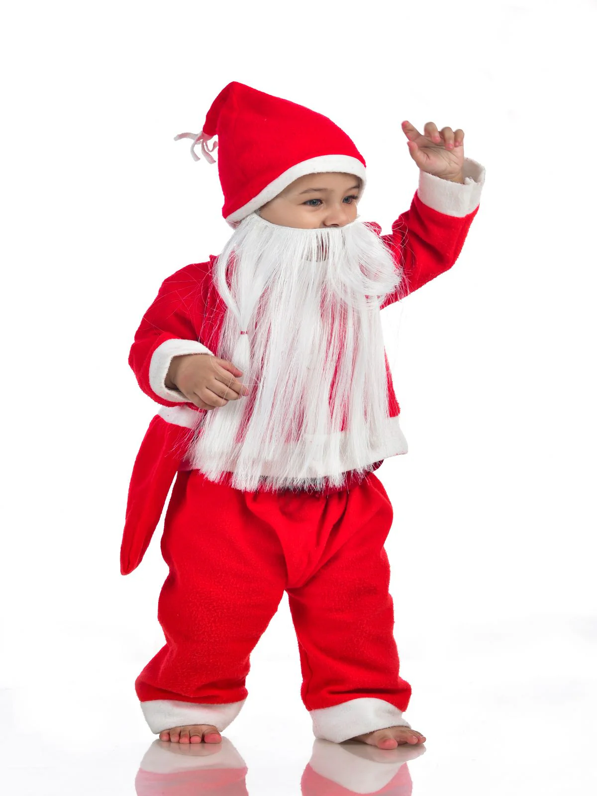 Santa Claus With Beard Complete Set Christmas Kids & Adults Fancy Dress Costume - Premium - Image 10