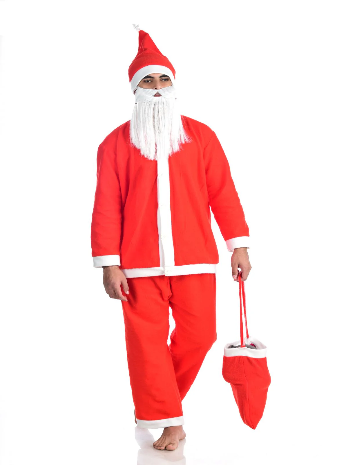 Santa Claus With Beard Complete Set Christmas Kids & Adults Fancy Dress Costume - Premium - Image 13