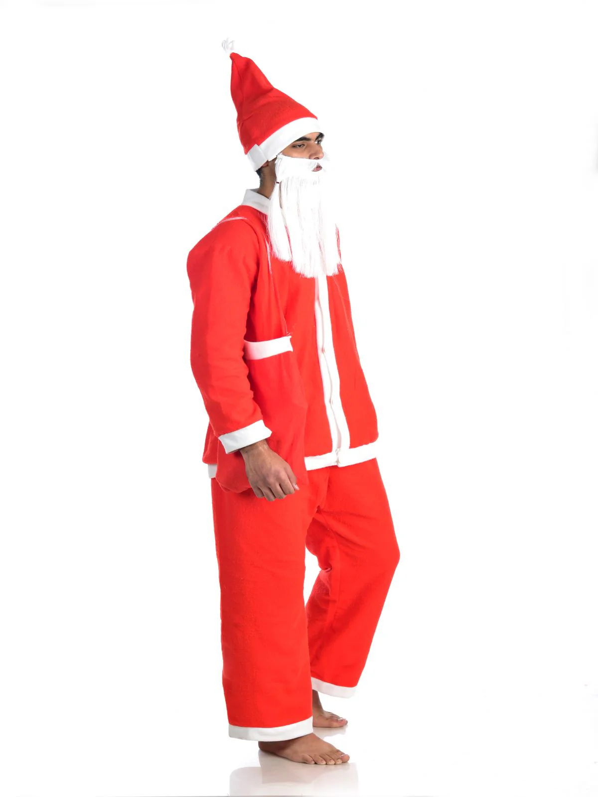 Santa Claus With Beard Complete Set Christmas Kids & Adults Fancy Dress Costume - Premium - Image 14
