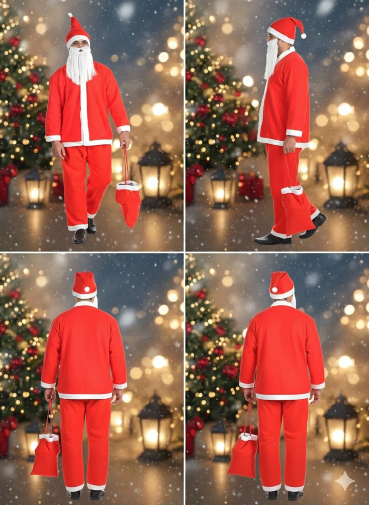 Santa Claus With Beard Complete Set Christmas Kids & Adults Fancy Dress Costume - Premium - Image 17